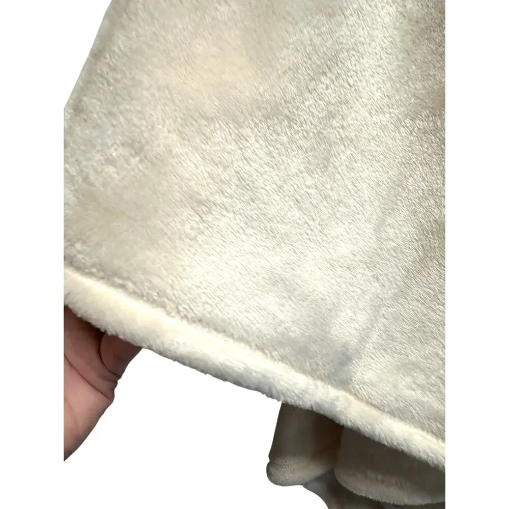 Natori Cozy Cream Plush‎ Kimono Wrap Shawl | L/XL Soft Lounge Cardigan